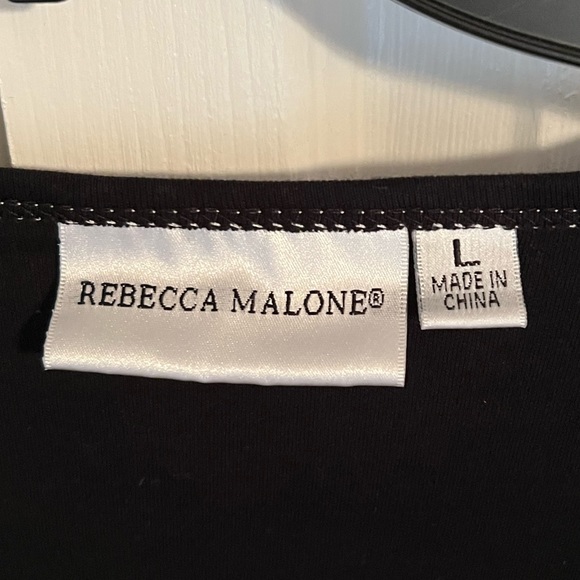 Rebecca Malone Beaded Flower Blouse Size Large - Picture 5 of 8